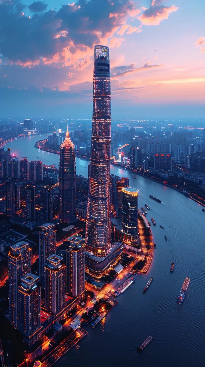 2024中国科技建筑城市发展景象,上海市中心高楼大厦繁华都市